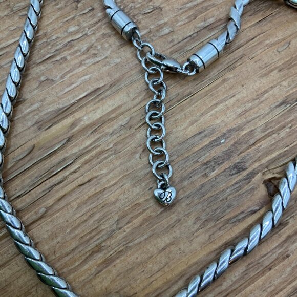 Brighton Bibi Puffy Heart Scroll Filigree Silver Plated Chain Necklace - Picture 7 of 8